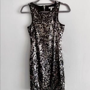 Woman’s Black/Silver Sequin Sleeveless Mini Dress